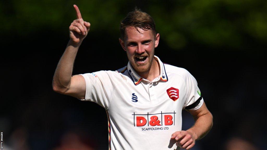 Essex seamer Jamie Porter celebrates a wicket