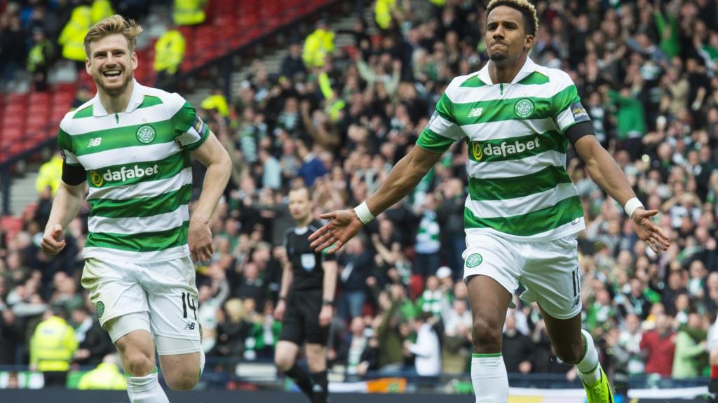 Stuart Armstrong and Scott Sinclair celebrate