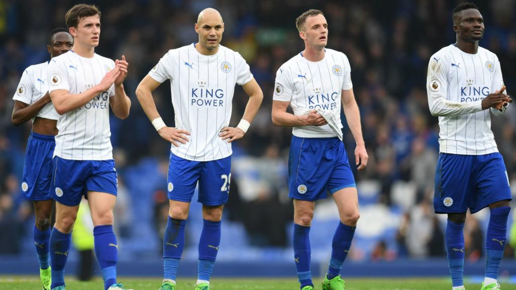 Leicester players at full-time