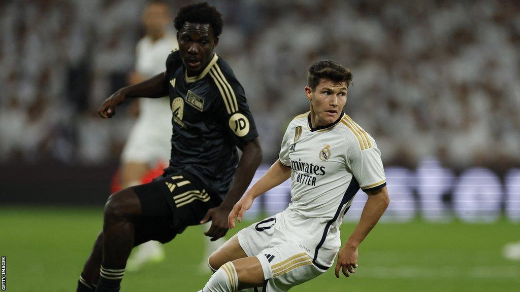 David Datro Fofana in action against Real Madrid's Fran Garcia