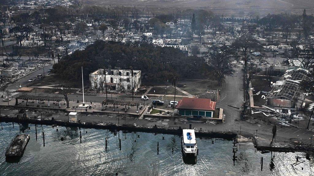 Lahaina's old courthouse has been destroyed by the fire