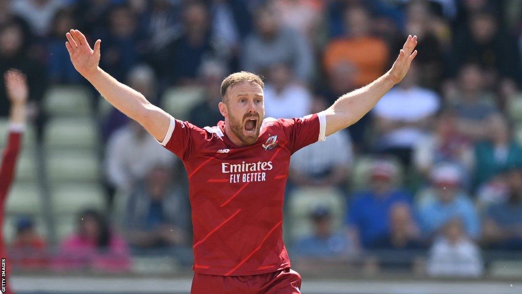 Danny Lamb playing for Lancashire against Derbyshire