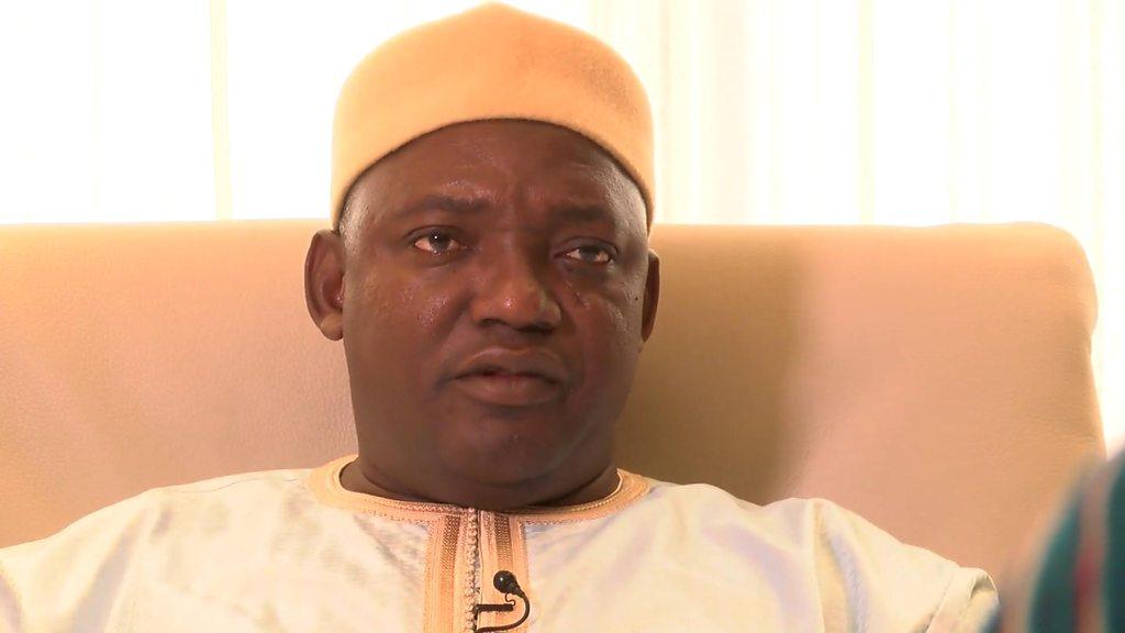 Adama Barrow speaks to the BBC