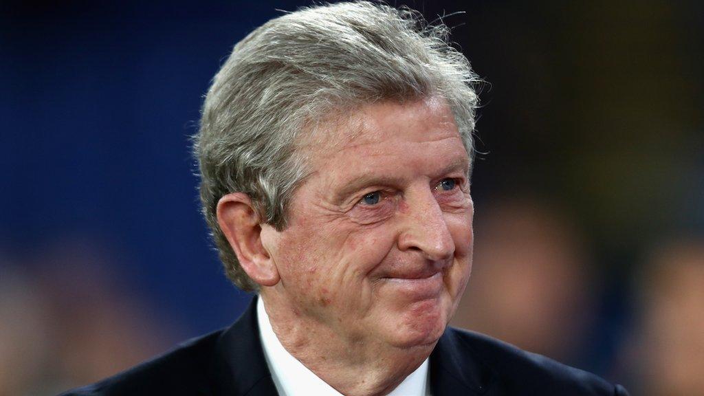 Roy Hodgson celebrates a victory in his second game in charge of Crystal Palace