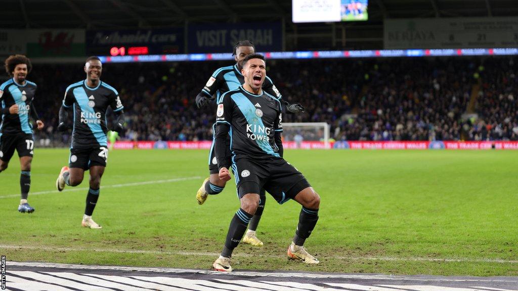 James Justin of Leicester City celebrates