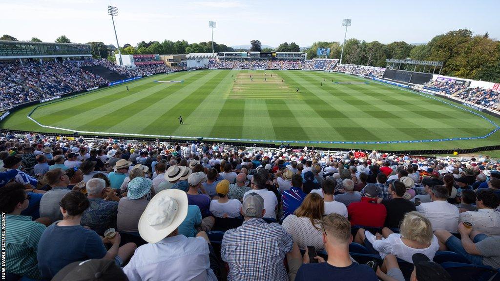 Crowds inside Sophia Gardens