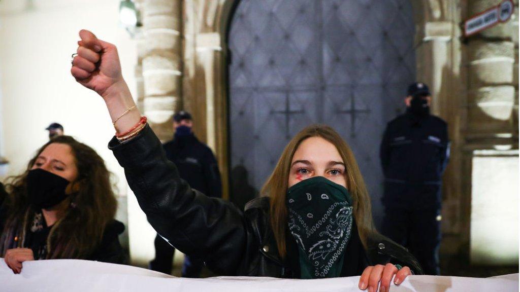 Protests in Krakow, Poland