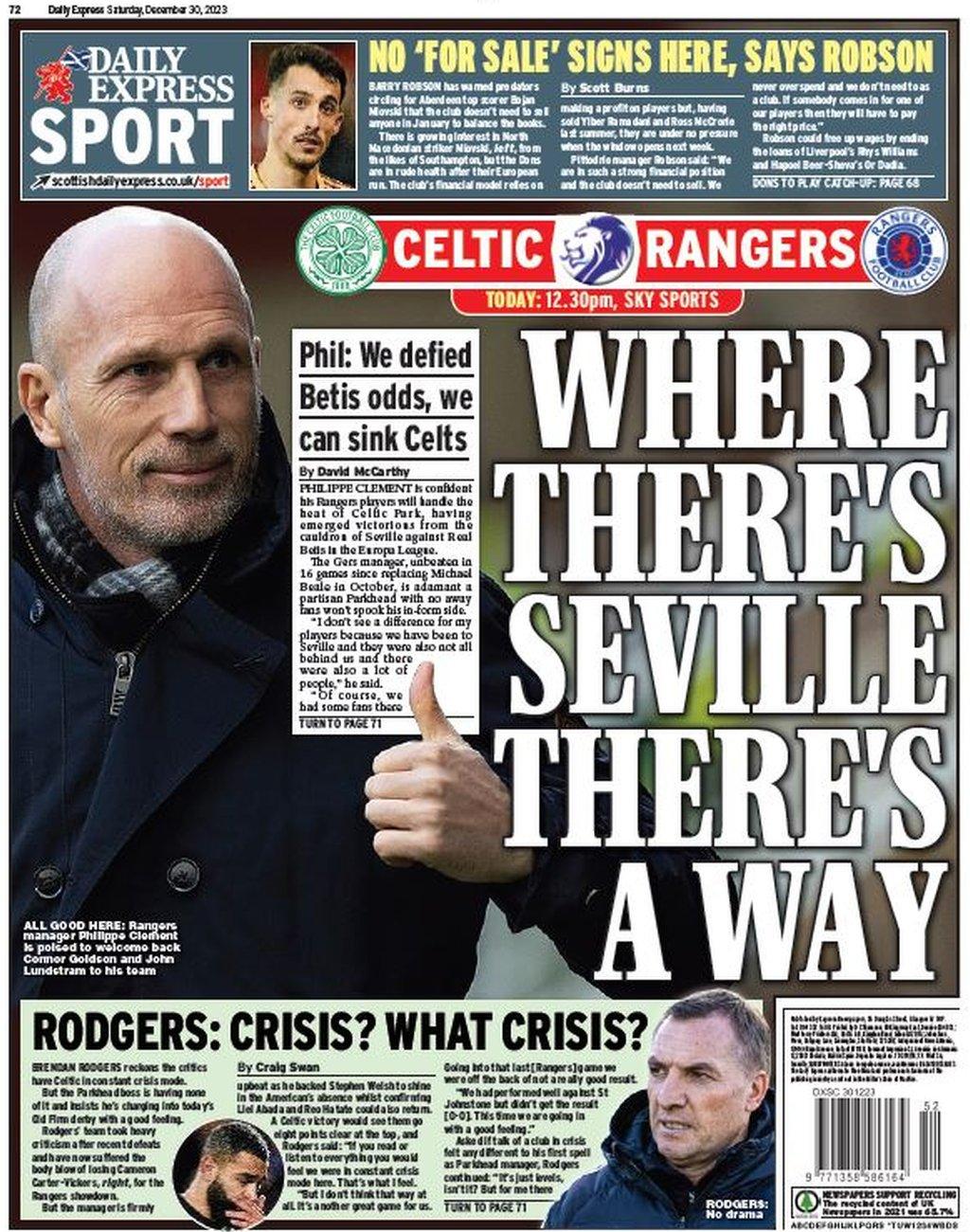 Scottish Daily Express back page