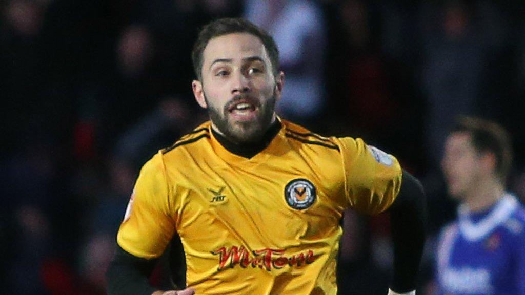 Robbie Willmott celebrates his winner for Newport