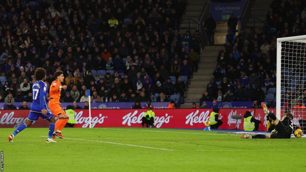 Ipswich's Jeremy Sarmiento scores against Leicester