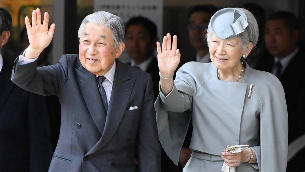 Emperor Akihito and his wife