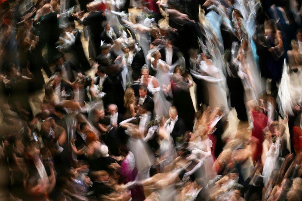 Guests dance during the opening of the annual Vienna Opera Ball in Vienna, Austria, on February 16, 2023