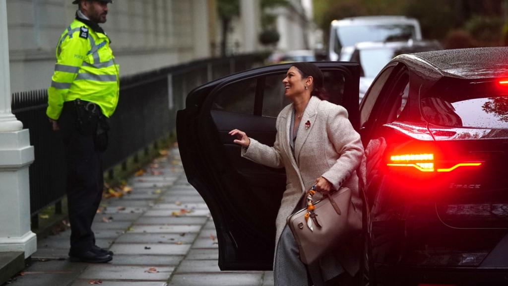 Priti Patel arriving to give evidence at the inquiry