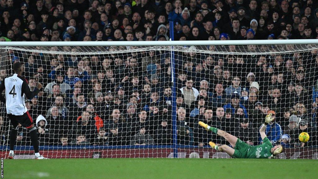 Tosin Adarabioyo beats Jordan Pickford with the decisive shootout penalty