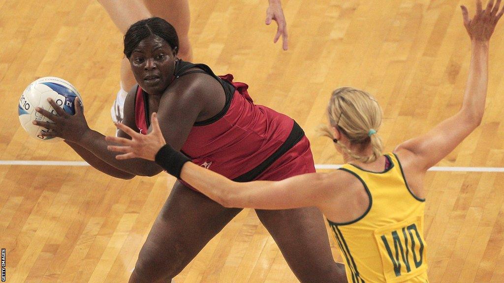 Mary Waya playing Netball for Malawi