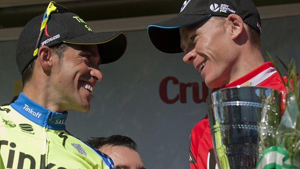 Alberto Contador and Chris Froome