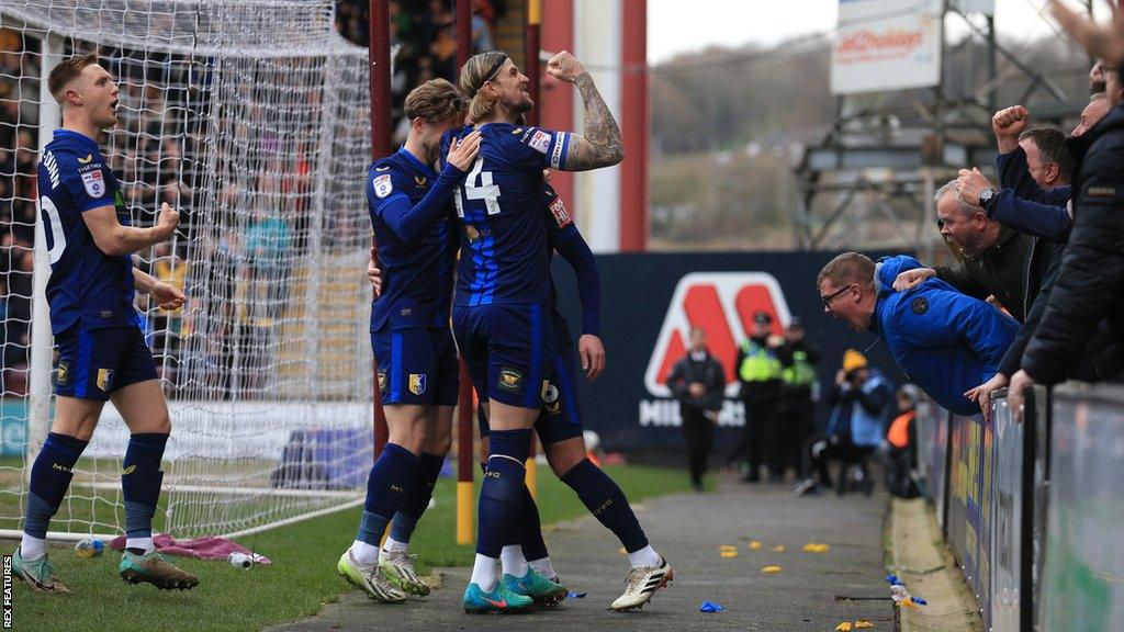 Mansfield players celebrating