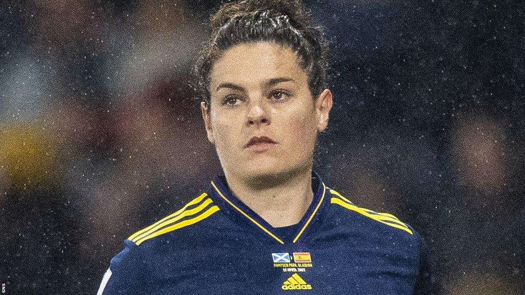 Jennie Beattie playing for Scotland
