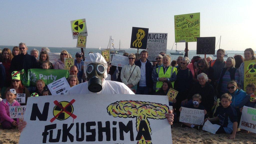 Bradwell beach protest