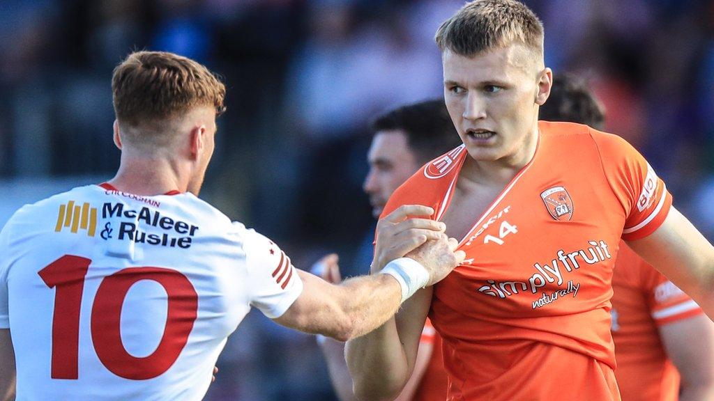 Armagh joint captain Rian O'Neill was sent off after receiving a straight red card in the first half