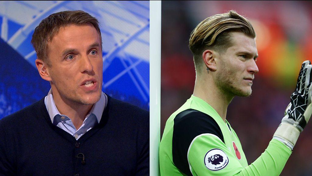 Phil Neville and Loris Karius