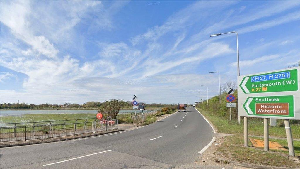 A27 westbound near Farlington