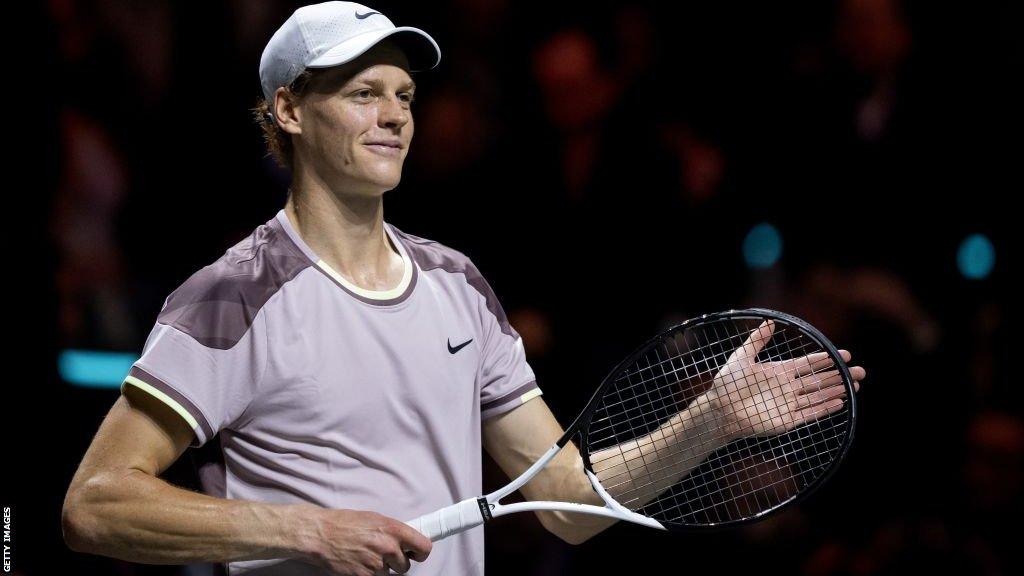 Jannik Sinner (ITA) after winning the match against Botic van de Zandschulp