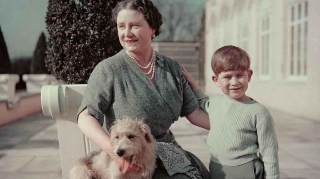 Queen Elizabeth The Queen Mother and Prince Charles. 