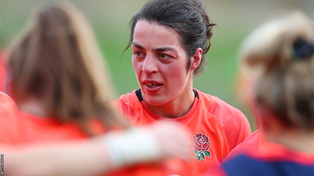 Rowena Burnfield training with England