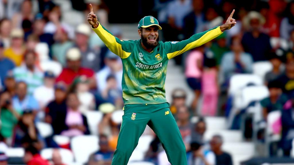 Imran Tahir celebrates