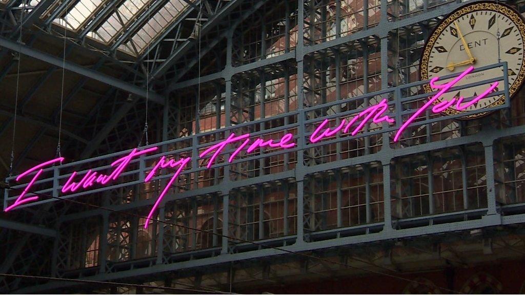 Tracey Emin art in St Pancras Station