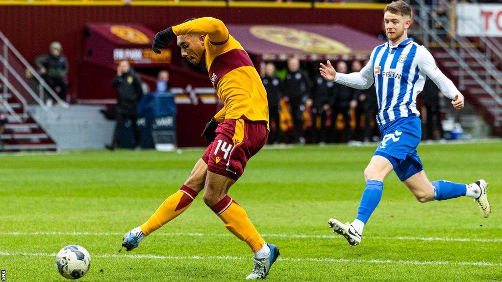 Theo Bair scores against Kilmarnock