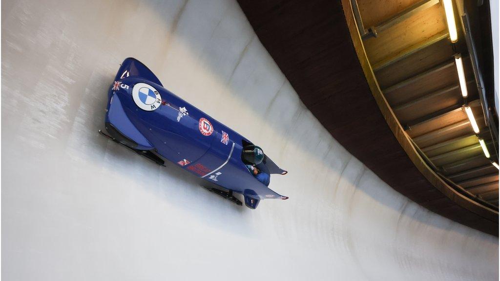 Brad Hall and Taylor Lawrence in action in Winterberg