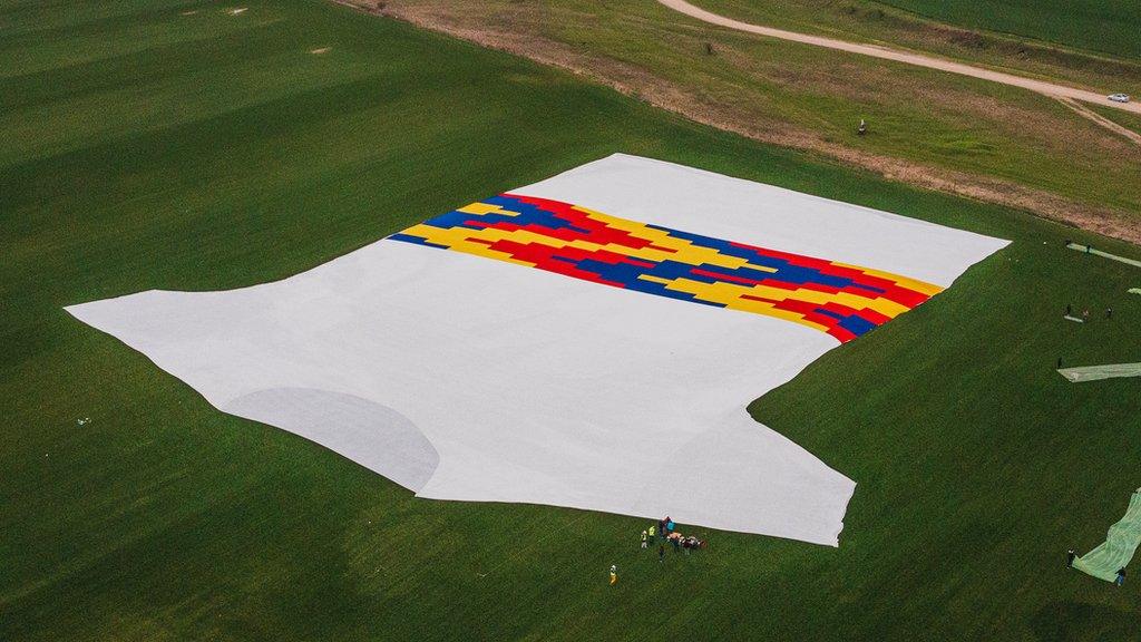 A picture of the world's largest T-shirt