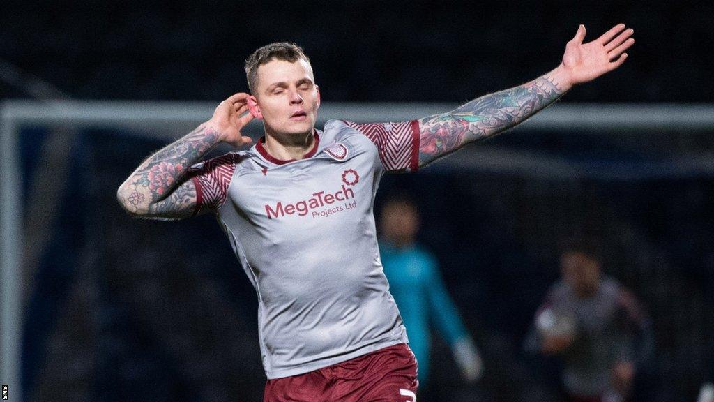 Arbroath's Ali Adams celebrates