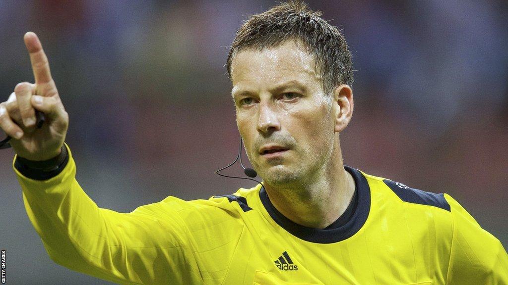 Mark Clattenburg officiating at the 2016 Champions League final