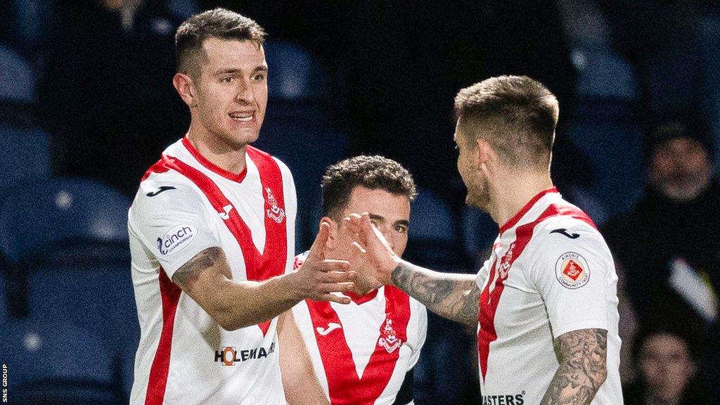 Nikolay Todorov (left) scored early at Stark's Park