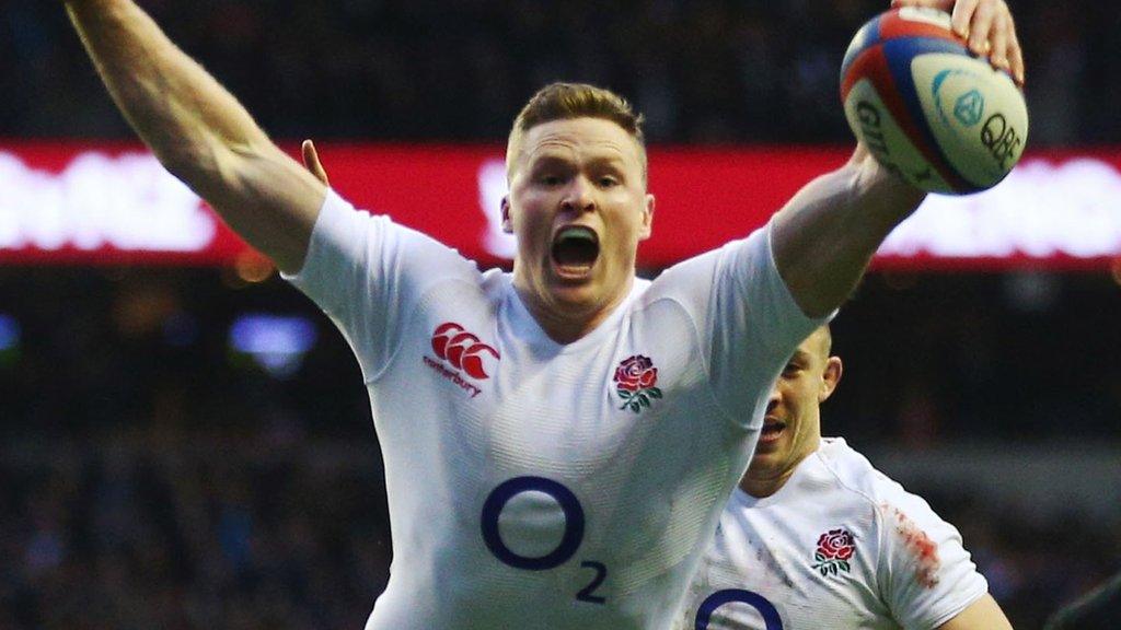 Chris Ashton scoring for England