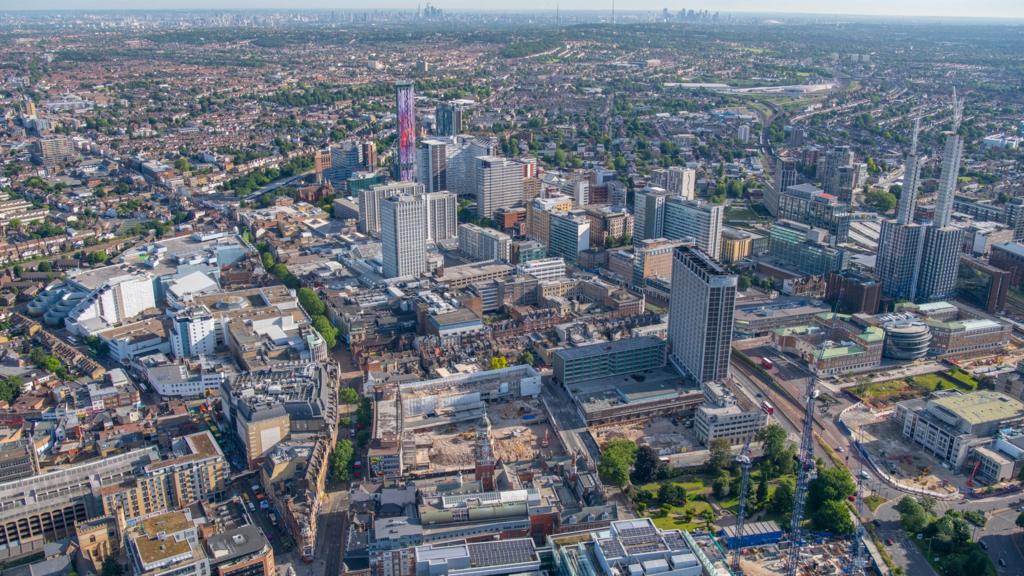 Aerial shot of Croydon