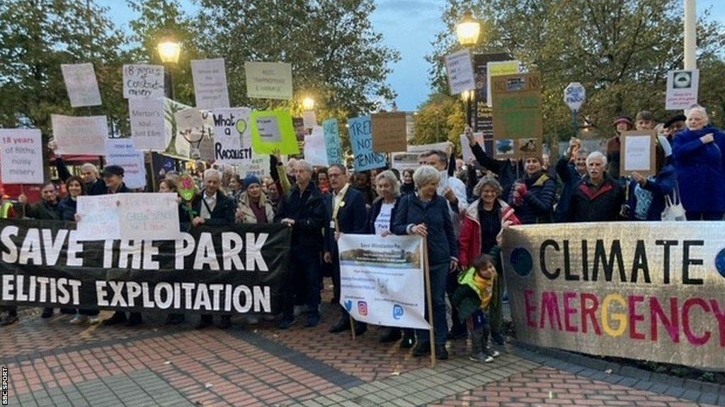 Protesters against Wimbledon's expansion plans