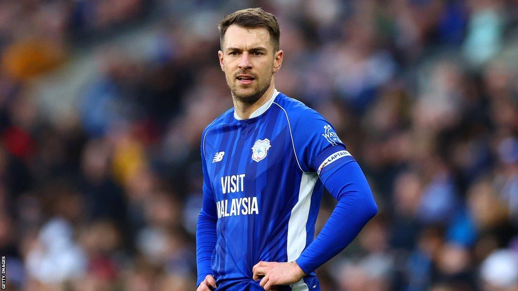 Cardiff City midfielder Aaron Ramsey has his hands on his hips