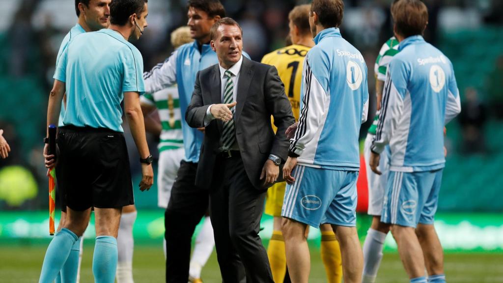 Celtic manager Brendan Rodgers at full-time