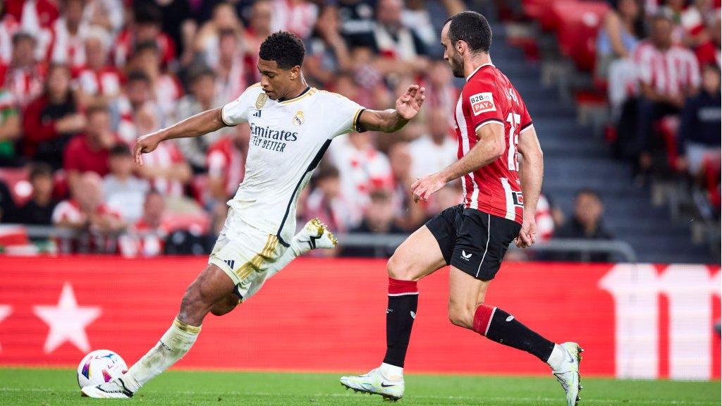 Real Madrid midfielder Jude Bellingham in action