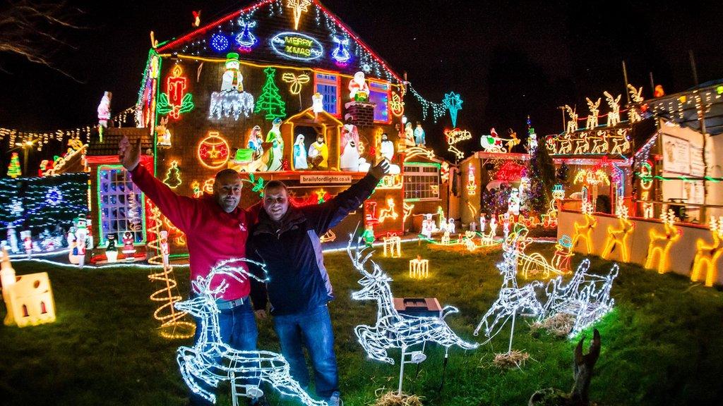 Christmas lights at a house in Brentry, Bristol