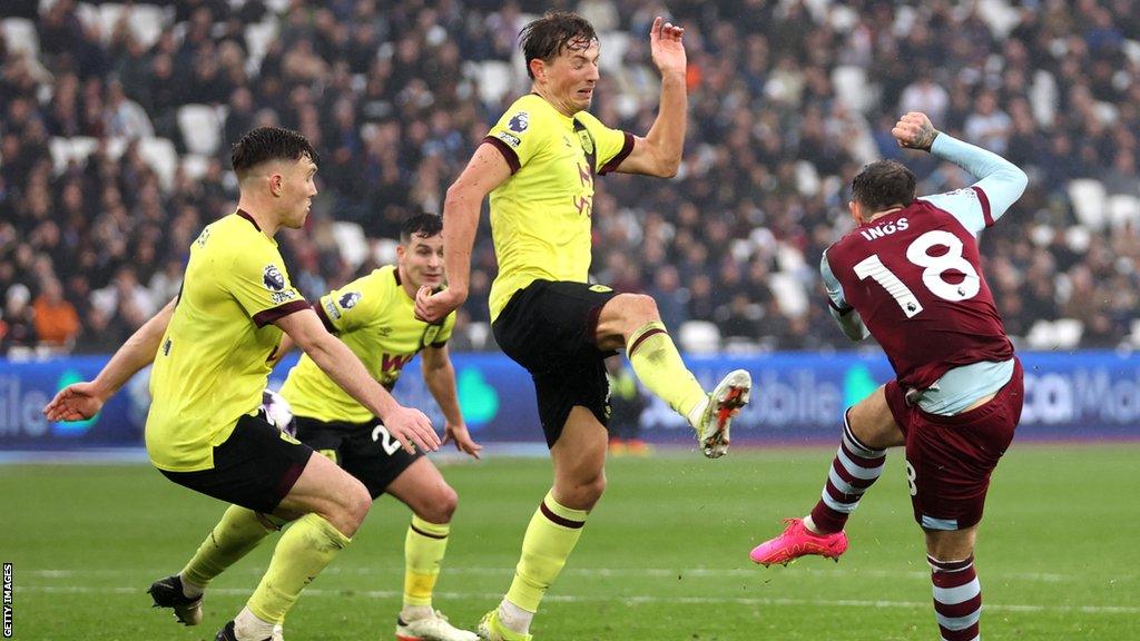 Danny Ings sweeps in West Ham's equaliser