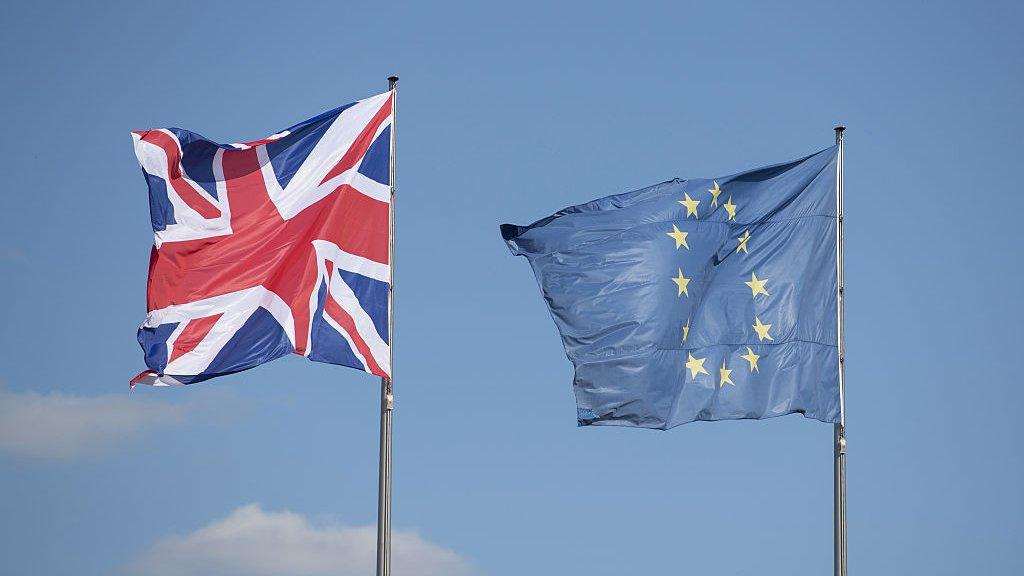 Union jack and EU flag