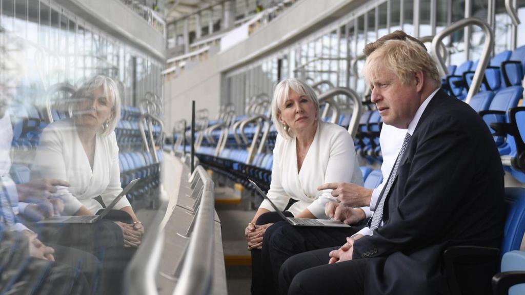 Nadine Dorries and Boris Johnson