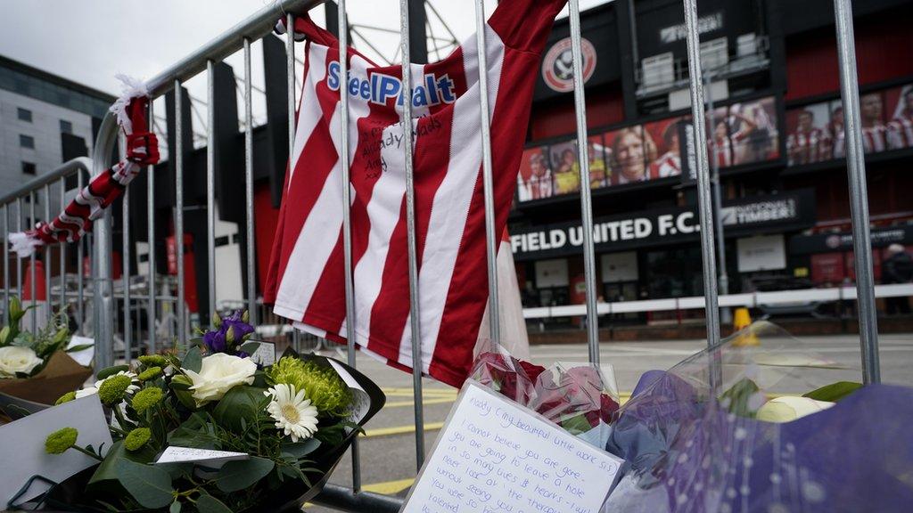 Tributes left outside Bramall Lane