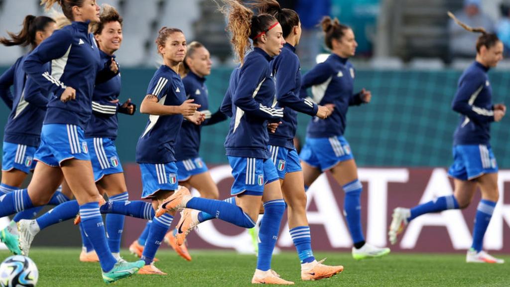 Team Argentina warming up at the Fifa World Cup 2023