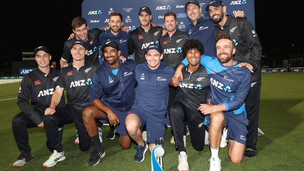 New Zealand with the ODI series trophy